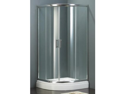 Čtvrtkruhový sprchový kout BESTECO Hammer Chrom 80x80 cm, čiré sklo 6 mm, výška 185 cm, kód ISA-2009/80