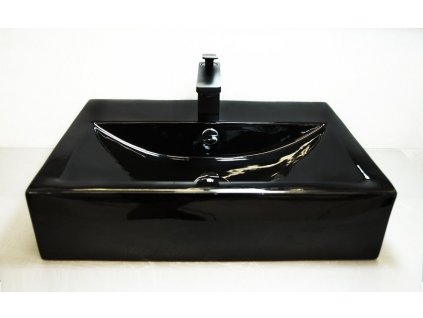 Hranaté matné/lesklé umyvadlo CUBE Black