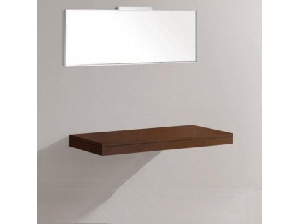 Besteco Dřevěná Deska Pod Umyvadlo 120x50x8 cm, Masivní Tropický Dub Hnědý, Závěsná Instalace, Kód 1200DT