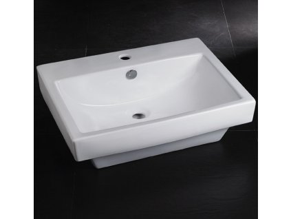 Keramické polozápustné umyvadlo SPACE 600x470x180mm