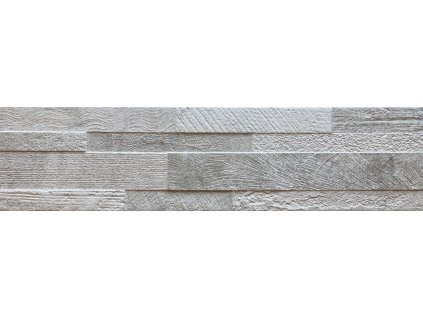 EBS Volcano 3D White bílý kamenný obklad 15x61 cm detail reliéfu skládaného kamene a matné textury