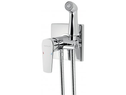 NOVASERVIS Páková Podomítková Bidetová Baterie METALIA 58, S Kovovou Sprškou a Hadicí 150 cm, Keramická Kartuše KEROX 35 mm (7 let Záruka), Chrom