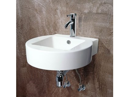 Keramické umyvadlo BESTECO Roundsquare 52x51 cm hranaté bílá lesklá glazura, kód TC3221