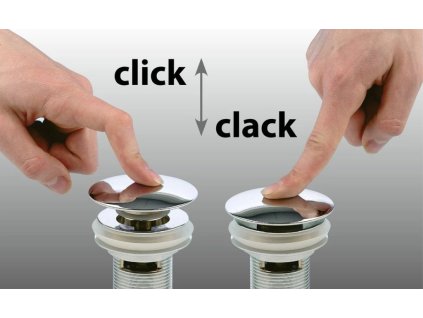 Chromová nerezová výpusť (kli klak) pro umyvadlo a bidet s přepadem
