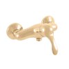 RAV SLEZÁK Sprchová Baterie LABE RETRO (Zlatá Lesklá), Nástěnná Páková s Keramickou Pákou, PVD Povrch, Rozteč 15 cm