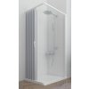 Obdélníkový sprchový kout Flex 120x80 cm se shrnovacími dveřmi, bílý plastový rám, kód OLBBXF112001)