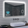 Besteco Bright Aqua dotykové LED zrcadlo s lupou a odmlžovačem 120x70 cm, nastavitelná barvy světla
