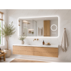 BESTECO Bright Aqua LED zrcadlo 120x70 cm (barva světla, lupa, odmlžování)