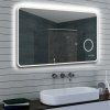 BESTECO Bright Aqua LED zrcadlo 120x70 cm (barva světla, lupa, odmlžování)