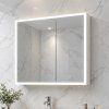 Besteco Lux zrcadlová skříňka (80x70x14 cm, LED osvětlení, kosmetické zrcátko)