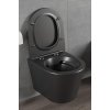 BESTECO BASSO kulaté závěsné WC, černá mat, Rimless, vč. SLIM Soft-Close sedátka (BE2217-U18)