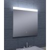 BESTECO 60x60 cm čtvercové LED zrcadlo s horním pískovaným pruhem a dotykovým senzorem detail