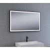 BESTECO BLACKMAT 100x60 cm luxusní LED zrcadlo v černém matném rámu detail osvětlení