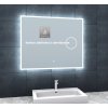 Besteco Koupelnové LED Zrcadlo BRIGHT MAGNIFY 80x65 cm, Integrovaná 5x Zvětšovací Lupa, Funkce Anti-Fog (Odmlžování), Dotykový Senzor, Slim Design