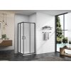 BESTECO Čtvercový Sprchový Kout Hammer Black, Černá Matná / Čiré Sklo, 80x80 cm