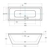 Volně stojící vana VERA bílá (Varianta Rozměr vany - 180 × 80 cm)