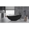 Volně stojící vana SIYA černá/bílá (Varianta Barva sifonu - Černá, Rozměr vany - 171,5 × 101 cm)