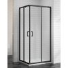 BESTECO Hammer Black Čtvercový Sprchový Kout 100x100 cm, Čiré Sklo, Posuvné Dveře, Černá Matná, 100x100 cm