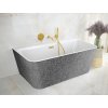 Volně stojící vana VARYA Glam - grafitová (Varianta Barva - GLAM 03 - grafitová, Barva sifonu - Černá, Rozměr vany - 150 × 75 cm)