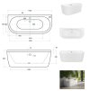Volně stojící vana VOLYA (Varianta Barva - Bílá, Rozměr vany - 160 × 75 cm)