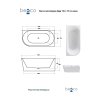 Volně stojící vana ZOYA bílá (Varianta Barva sifonu - Černá, Rozměr vany - 150 × 75 cm, Způsob provedení - Pravé)