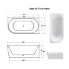 Volně stojící vana ZOYA bílá 150x75 cm - pravé provedení