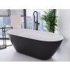 Volně stojící vana MOYA černá matná / bílá (Varianta Barva - Černá matná / bílá, Barva sifonu - Bílá, Rozměr vany - 160 × 68 cm)