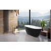 Volně stojící vana MOYA černá lesklá / bílá (Varianta Barva - Černá lesklá / bílá, Barva sifonu - Grafitová, Rozměr vany - 160 × 68 cm)