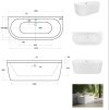 Volně stojící vana VOLYA (Varianta Barva - Bílá, Rozměr vany - 140 × 75 cm)