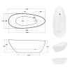 Volně stojící vana GOYA bílá (Varianta Rozměr vany - 170 × 70 cm)
