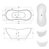 Volně stojící vana VIYA bílá (Varianta Rozměr vany - 170 × 70 cm)