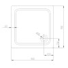 Vanička sprchová 90x90 čtverec nakres