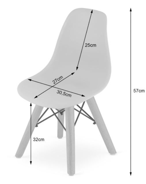 Dječja stolica u skandinavskom stilu Classic - dimenzije