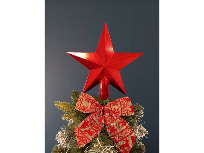 Špic na vánoční stromek Hvězda 20cm RED