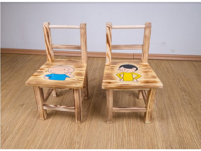 Dětská dřevěná židle Lolek a Bolek