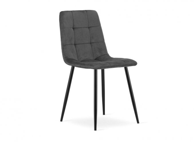 Jídelní židle sametová Dark Grey Luxury