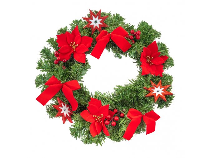 B SK 20413 Vianočný veniec 40cm Red naše fotky (1)