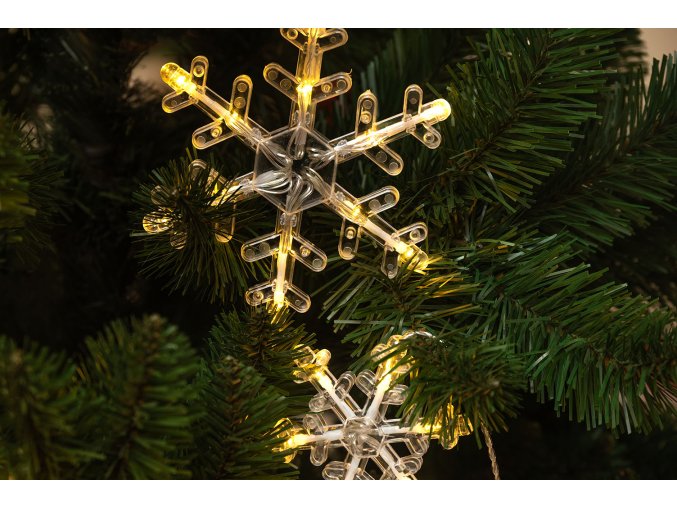 Světelný řetěz 156LED 5m teplý bílý Snowflakes