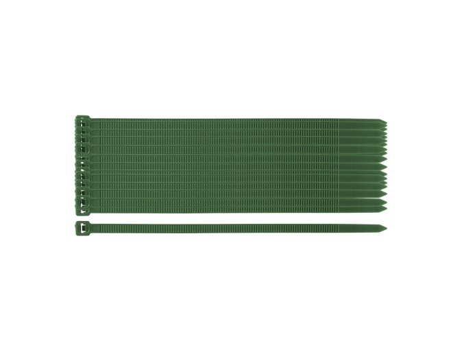 Zahradní stahovací pásky 4,8 x 160 mm, 50 ks, zelené 15-979