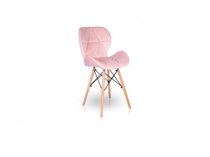 Jídelní židle sametová růžová PINK CRYSTAL