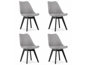 Jídelní židle 4ks šedé skandinávský styl Dark Basic (1)