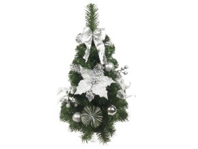 Vánoční stromek Jedle na stůl 60cm Silver Poinsettia