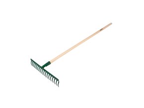 Univerzální rovné hrábě, 18 zubů, nýtovaná hlava, dřevěná rukojeť 15G058