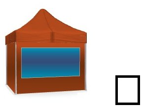 Stěna ke stanu - 4,5m bílá s oknem SQ/ HQ/ EXQ