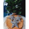 Ozdoby na vánoční stromek - hvězda 3ks 10,5cm SILVER