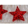 Ozdoby na vánoční stromek - hvězda 3ks 10,5cm RED