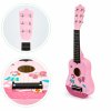 Dětská dřevěná kytara Pink Butterfly