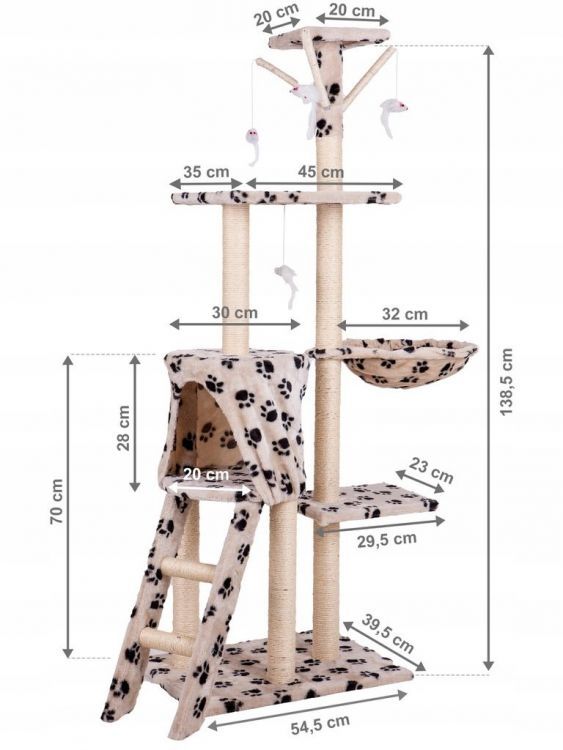 Kratzbaum/ Ruheplatz für Katzen Hama 138cm XL