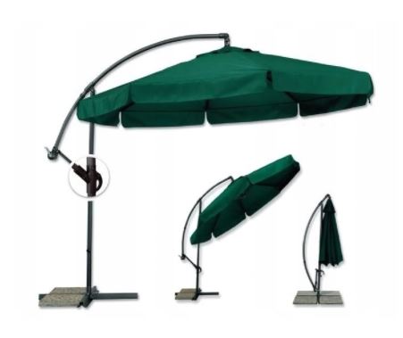 Sonnenschirm Mit Kurbel – Ø 3 M, Neigbar, Aluminium-Gestell, Lemon-farbenes Polyestertuch