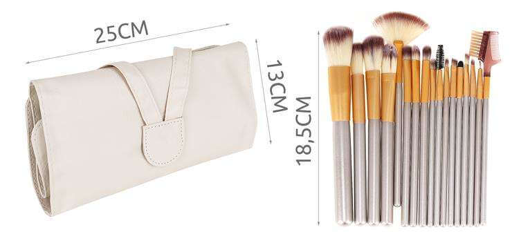 Make-up Pinselset Cream Beauty 18-Stk. mit Etui